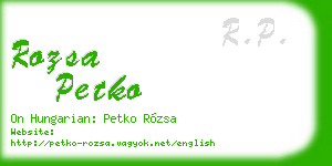 rozsa petko business card