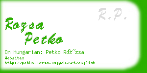 rozsa petko business card